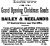 Bailey and Neelands' ad, Vancouver <i>World</i>, 22 Nov 1889.