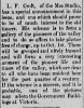 L.F. Croft news item, <i>Chilliwack Free Press</i>, 7 Sep 1911, p. 1.