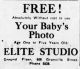 Elite Studio ad, Vancouver <i>Daily World</i>, 15 Oct 1910, p. 23.