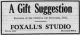 Foxall Studio ad, <i>Victoria Daily Times</i>, 26 Sep 1917, p. 11.
