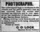 G.O. Lock ad, <i>Nanaimo Free Press</i>, 19 Jul 1879, p. 2.