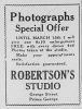 A.J. Robertson's ad, <i>Prince George Citizen</i>, 24 Feb 1927, p. 7.