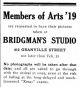 Bridgman's Studio ad, <i>Ubyssey</i>, 30 Jan 1919, p. 6.