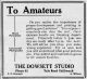 Dowsett Studio ad, <i>Chilliwack Progress</i>, 27 May 1920, p. 4.