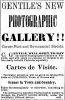 Gentile's Photographic Gallery ad, Victoria <i>Colonist</i>, 31 Oct 1863, p. 2.
